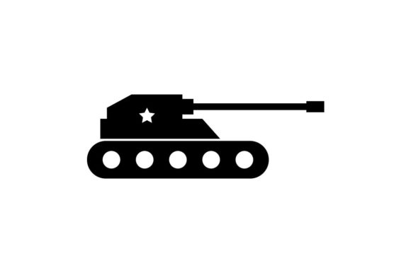 580x386 Military Tank Monochrome Icon Graphic