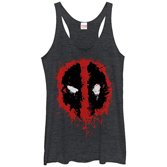 679x679 Marvel Women's Deadpool Splatter Icon Racerback Tank