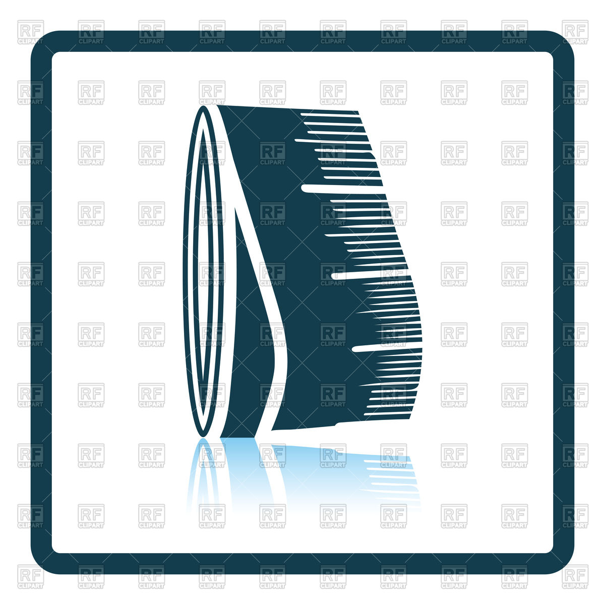 1200x1200 Shadow Reflection Design Of Tailor Measure Tape Icon Vector Image