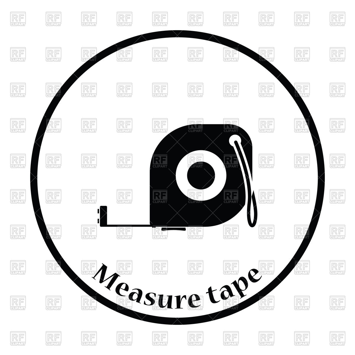 1200x1200 Thin Circle Design Icon Of Construction Tape Measure Vector Image