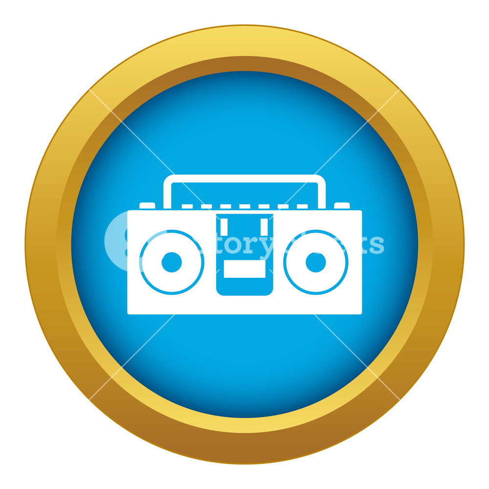 1000x1000 Vintage Tape Recorder For Audio Cassettes Icon Blue Vector