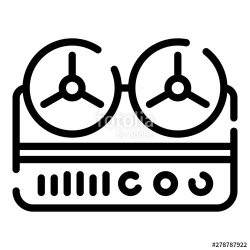 500x500 Bobbin Tape Recorder Icon Outline Bobbin Tape Recorder Vector