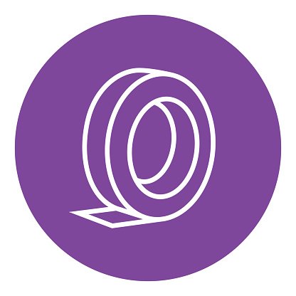416x416 Roll Of Adhesive Tape Line Icon Stock Vectors