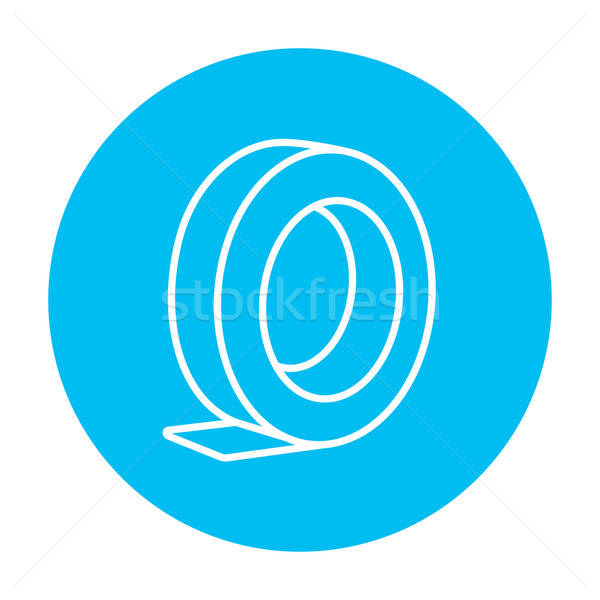 600x600 Roll Of Adhesive Tape Line Icon Vector Illustration Andrei