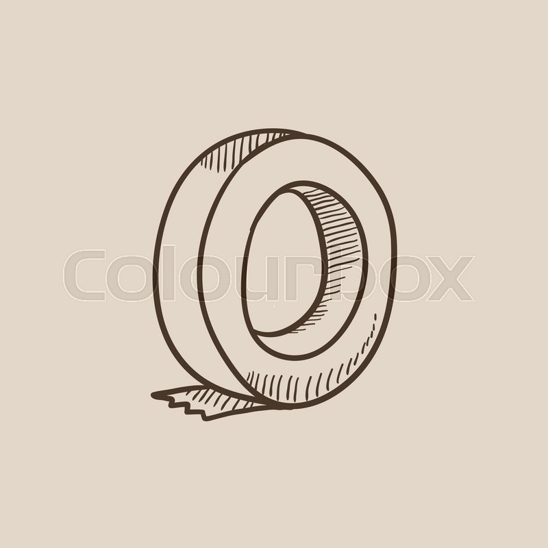 800x800 Roll Of Adhesive Tape Sketch Icon For Stock Vector Colourbox