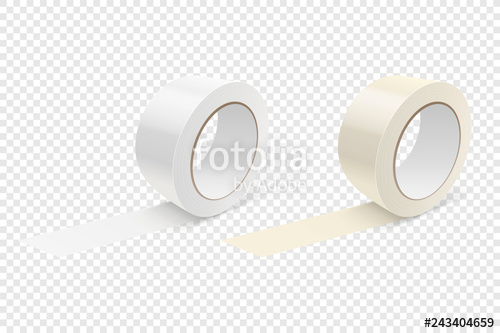500x333 Vector Realistic Glossy Tape Roll Icon Set Or Mock Up Closeup