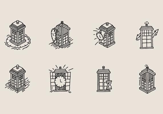 Hand Drawn Vector Tardis Icon Time Travel Poster Inspiration 571x400 Hand Drawn Vector Tardis Icon Time Travel Poster Inspiration