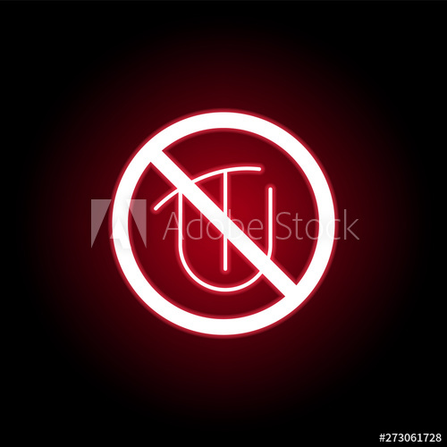 500x500 Forbidden Tongue, Taste Icon In Red Neon Style Can Be Used