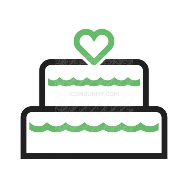 600x600 Wedding Cake I Line Green Black Icon