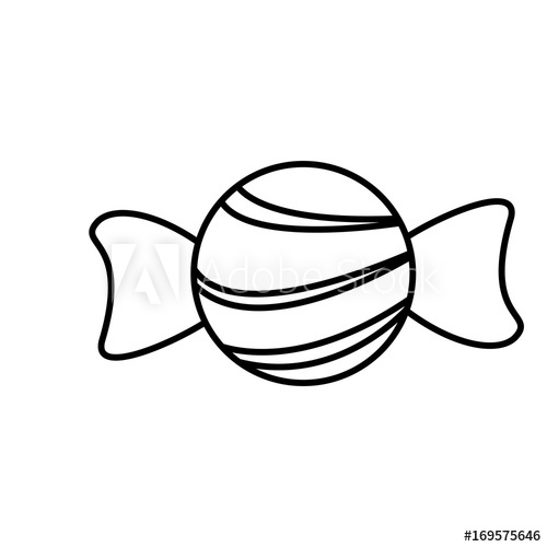 500x500 Outline Candy Sweet Delicious Tasty Icon Vector Illustration