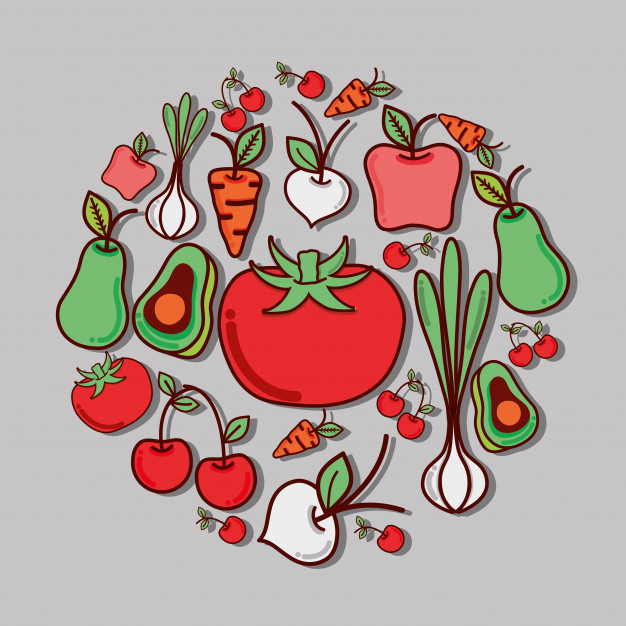 626x626 Delicious Vegetables And Fruits Tasty Icon Vector Premium Download