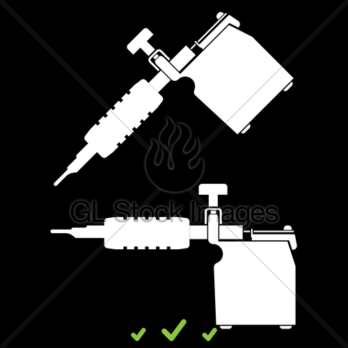 500x500 Tattoo Machines It Is White Icon Gl Stock Images