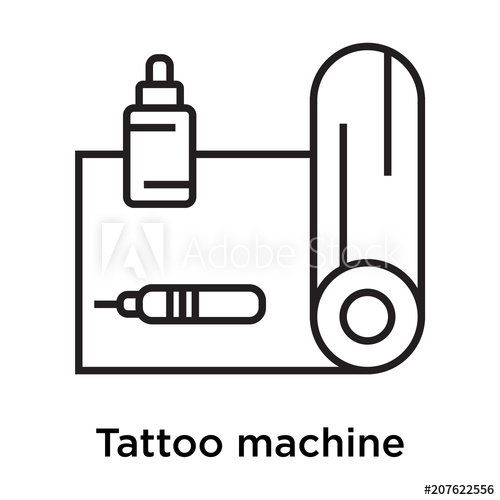 500x500 Tattoo Machine Icon Vector Sign And Symbol Isolated On White