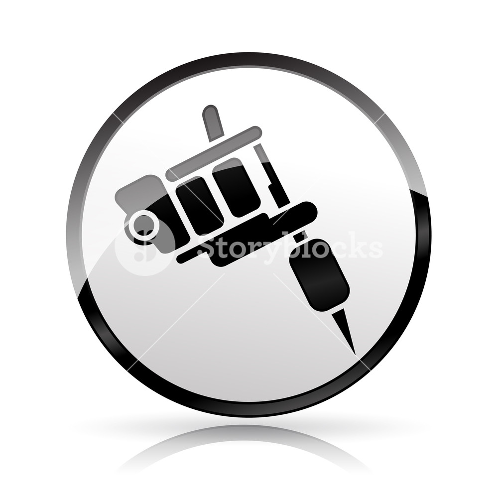 1000x1000 Illustration Of Tattoo Machine Icon On White Background Royalty