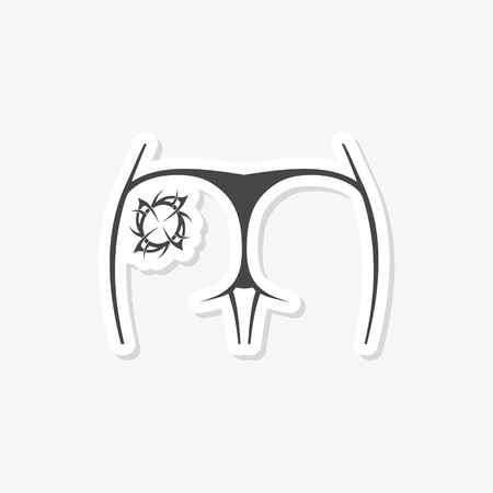 450x450 Female Butt With Tattoo Icon Royalty Free Vector Graphics