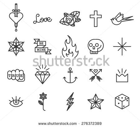 450x410 Old School Tattoo Icon Set Tattoo Tattoos, Finger Tattoos, Old