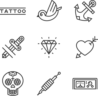 416x407 Tattoo Icon Set