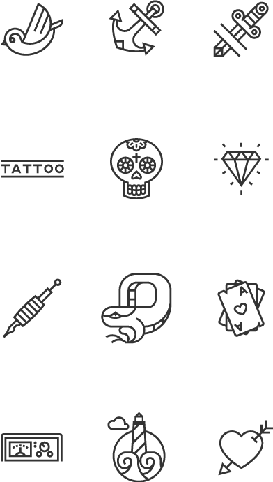 392x691 Tattoo Icon Set On Behance
