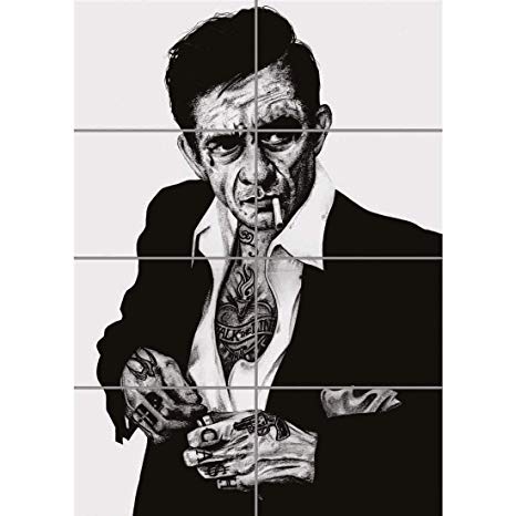 466x466 Johnny Cash Unique Tattoo Icon Giant Art Print Wall