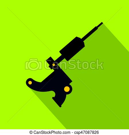 450x470 Coil Tattoo Machine Icon, Flat Style Coil Tattoo Machine Icon