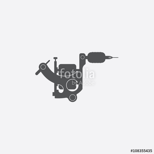 500x500 Tattoo Machine Icon Of Vector Illustration For Web And Mobile