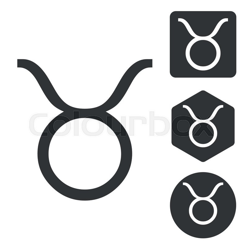 800x800 Taurus Icon Set, Monochrome, Isolated Stock Vector Colourbox