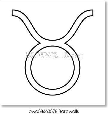 362x382 Taurus Symbol Icon Black Color Illustration Flat Style Simple