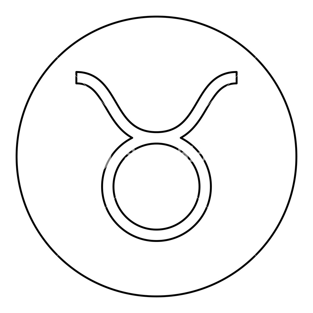 1000x1000 Taurus Symbol Icon Black Color In Round Circle Outline Vector