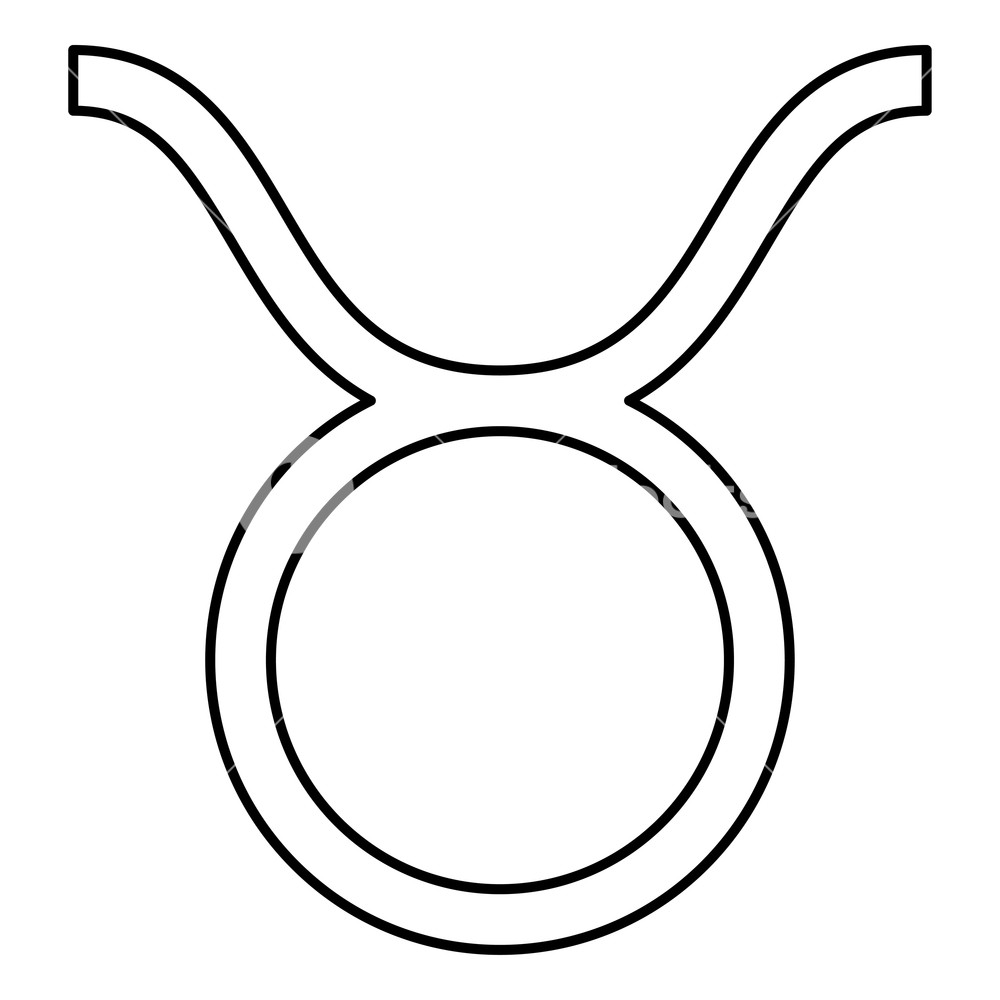 1000x1000 Taurus Symbol Icon Black Color Vector Illustration Flat Style