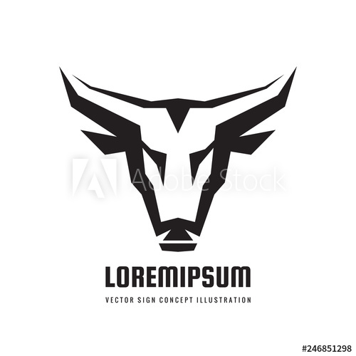 500x500 Bull Head In Black White Colors