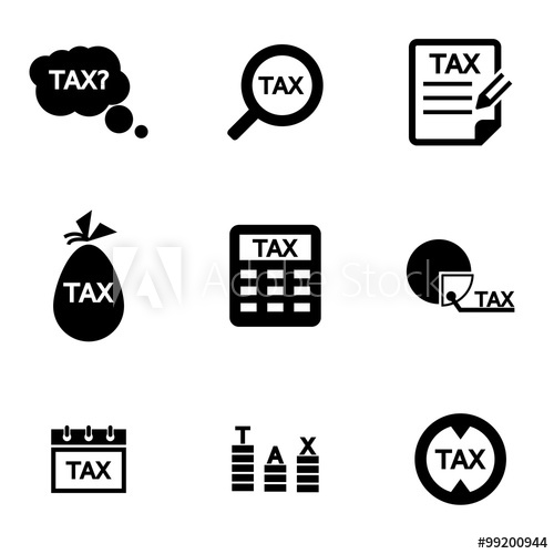 500x500 Vector Black Tax Icon Set Tax Icon Object, Tax Icon Picture, Tax