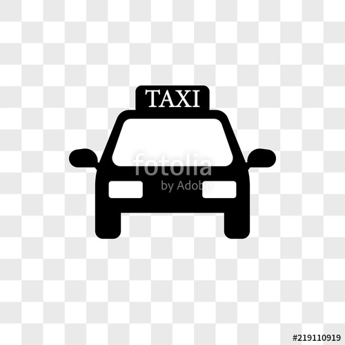 500x500 Frontal Taxi Cab Vector Icon On Transparent Background, Frontal