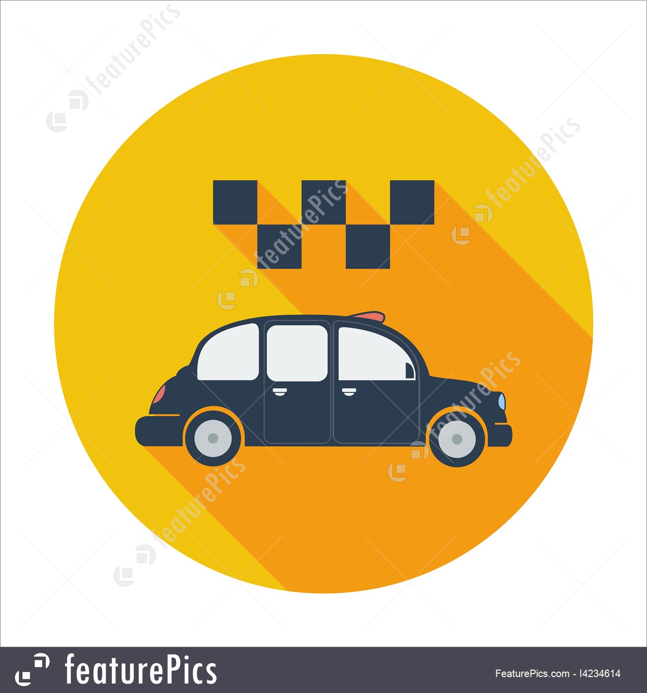 1300x1392 Icon Taxi Stock Illustration