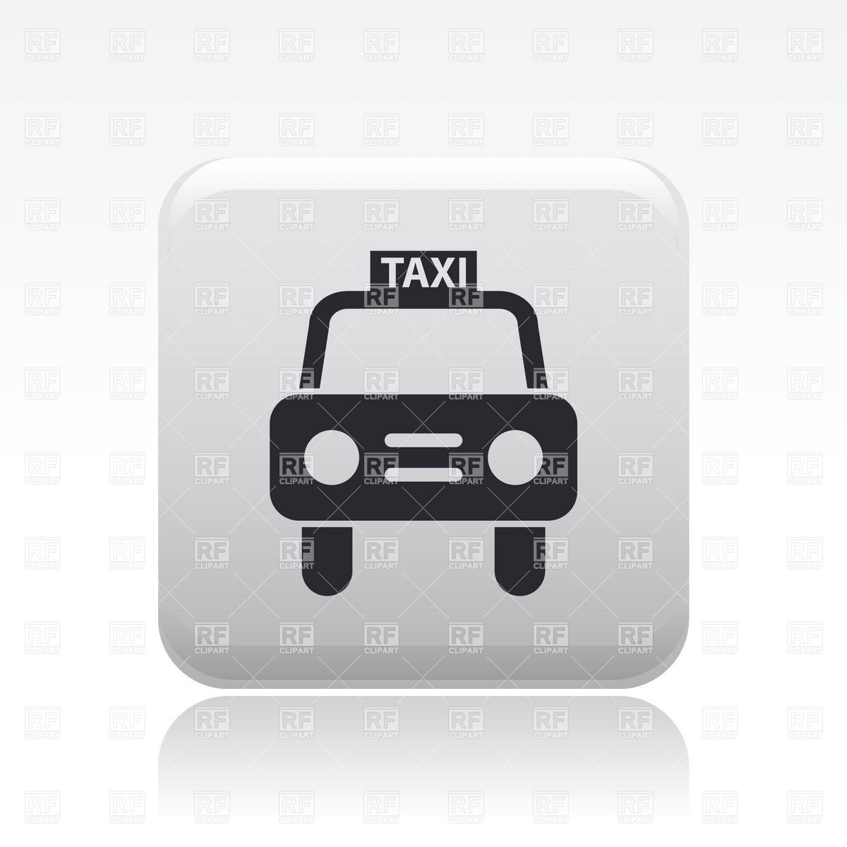 1200x1200 Simple Taxi Icon On Button Vector Image Of Transportation
