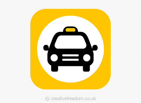 480x350 Taxi App Icon Design For Cab Guide