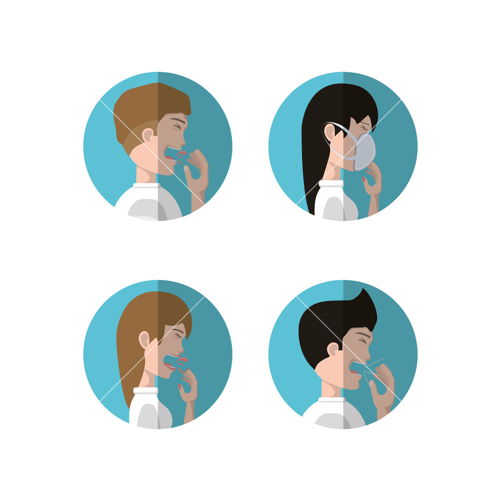 1000x1000 Tuberculosis Design With Icon Set Of People With The Symptoms Over