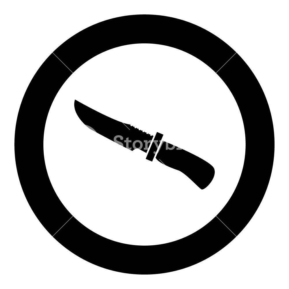 1000x1000 Knife Of Hunter Icon Black Color In Circle Vector Illustration