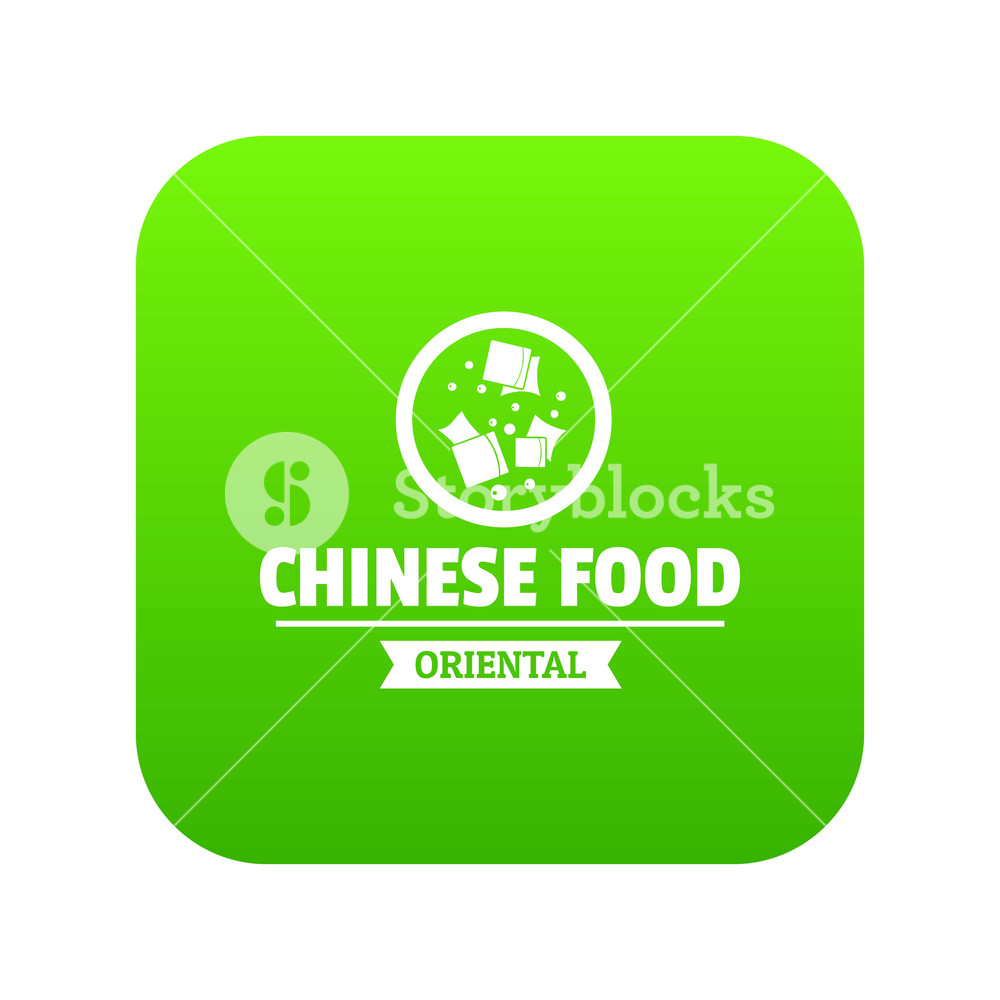 1000x1000 Chinese Food Icon Green Vector Isolated On White Background