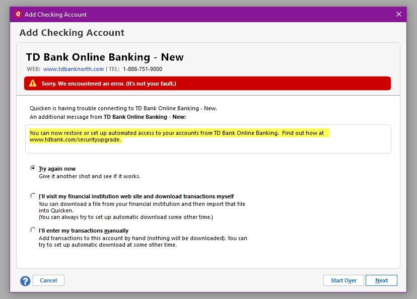 828x594 Td Bank And Direct Connect Issue Quicken