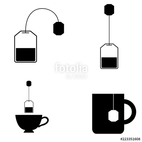 Tea Bag Icon, Silhouette, Logo On White Background Stock Image 500x500 Tea Bag Icon, Silhouette, Logo On White Background Stock Image