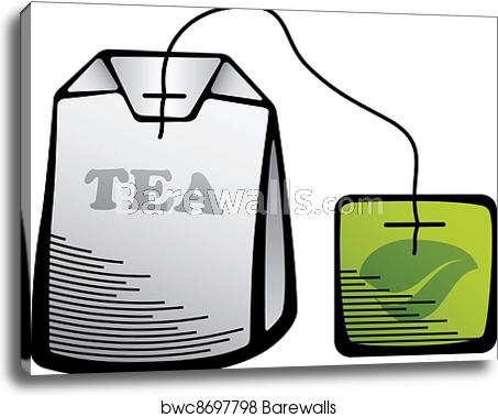 Vector Green Tea Bag Icon, Canvas Print Barewalls Posters 453x379 Vector Green Tea Bag Icon, Canvas Print Barewalls Posters