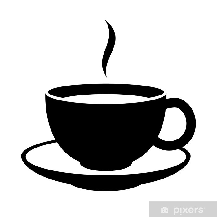 700x700 Simple Coffee Or Tea Cup Icon Black Mug Poster