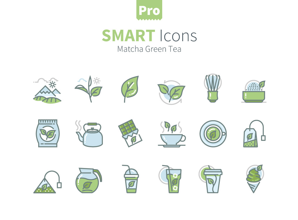 1014x749 Smart Icons Matcha Green Tea On Behance