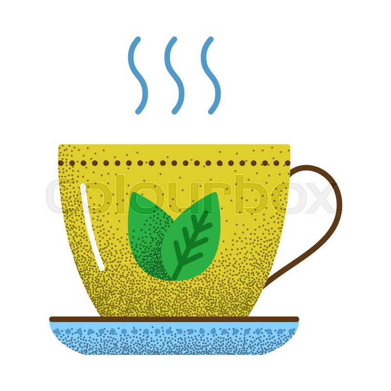 800x800 Tea Icon Retro Texture Cup Of Green Stock Vector Colourbox