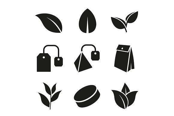 580x386 Tea Leaf And Bags Icons Set Icons