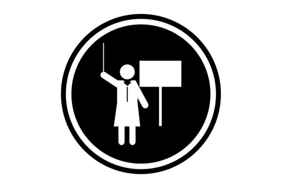 580x386 Teacher Icon On Black Circle