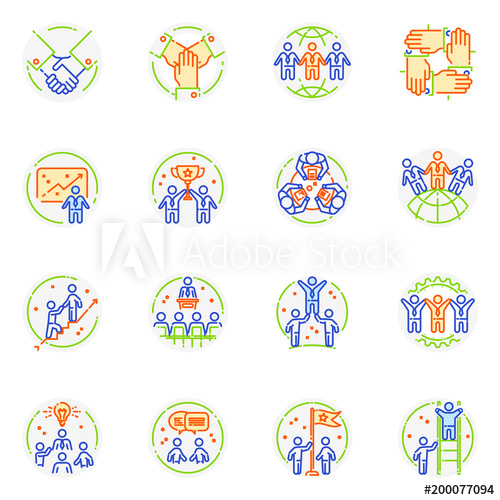 500x500 Teamwork Icon Vector Teambuilding Logo And Cooperation Work Sign