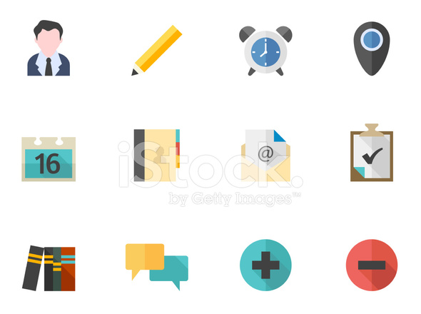 590x440 Flat Color Icons Team Collaboration Stock Vector