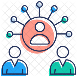 256x256 Team Collaboration Icon Of Colored Outline Style