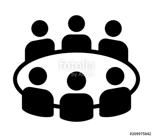500x450 Team Business Meeting With Teamwork And Collaboration Flat Vector